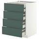METOD / MAXIMERA Base cb 4 frnts/2 low/3 md drwrs, white/Aspudden dark grey-green, 60x60x80 cm