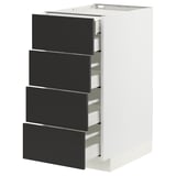 METOD / MAXIMERA Base cb 4 frnts/2 low/3 md drwrs, white/Nickebo matt anthracite, 40x60x80 cm