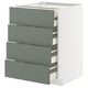 METOD / MAXIMERA Base cb 4 frnts/2 low/3 md drwrs, white/Nickebo matt grey-green, 60x60x80 cm