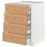 METOD / MAXIMERA Base cb 4 frnts/2 low/3 md drwrs, white/Vedhamn oak, 60x60x80 cm