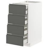 METOD / MAXIMERA Base cb 4 frnts/2 low/3 md drwrs, white/Voxtorp dark grey, 40x60x80 cm