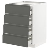 METOD / MAXIMERA Base cb 4 frnts/2 low/3 md drwrs, white/Voxtorp dark grey, 60x60x80 cm