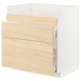METOD / MAXIMERA Base cb f HAVSEN snk/3 frnts/2 drws, white/Askersund light ash effect, 80x60x80 cm