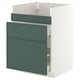 METOD / MAXIMERA Base cb f HAVSEN snk/3 frnts/2 drws, white/Aspudden dark grey-green, 60x60x80 cm