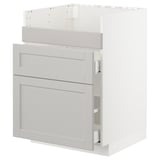 METOD / MAXIMERA Base cb f HAVSEN snk/3 frnts/2 drws, white/Lerhyttan light grey, 60x60x80 cm