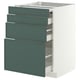 METOD / MAXIMERA Bc w pull-out work surface/3drw, white/Aspudden dark grey-green, 60x60x80 cm