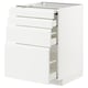 METOD / MAXIMERA Bc w pull-out work surface/3drw, white/Voxtorp matt white, 60x60x80 cm