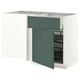 METOD / MAXIMERA Corner base cab w drawer and p-out, white/Aspudden dark grey-green, 128x68x80 cm