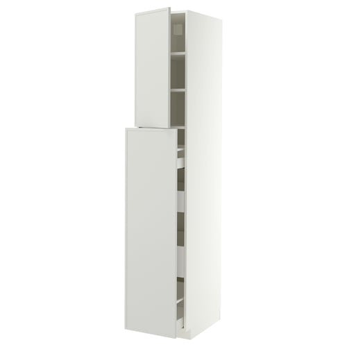 METOD / MAXIMERA Hc w p-o func 4drw/1dr/2shlv, white/Aspudden light grey, 40x60x220 cm