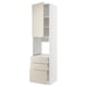 METOD / MAXIMERA High cab f oven w door/3 drawers, white/Havstorp beige, 60x60x240 cm