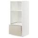 METOD / MAXIMERA High cab for oven/micro w drawer, white/Havstorp beige, 60x60x140 cm