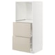 METOD / MAXIMERA High cabinet w 2 drawers for oven, white/Havstorp beige, 60x60x140 cm