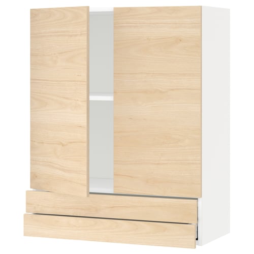 Light wood METOD kitchen unit with two doors and one drawer.