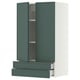 METOD / MAXIMERA Wall cabinet w 2 doors/2 drawers, white/Aspudden dark grey-green, 60x37x100 cm