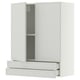 METOD / MAXIMERA Wall cabinet w 2 doors/2 drawers, white/Aspudden light grey, 80x37x100 cm