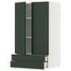 METOD / MAXIMERA Wall cabinet w 2 doors/2 drawers, white/Havstorp deep green, 60x37x100 cm