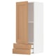 METOD / MAXIMERA Wall cabinet with door/2 drawers, white/Vedhamn oak, 40x37x100 cm