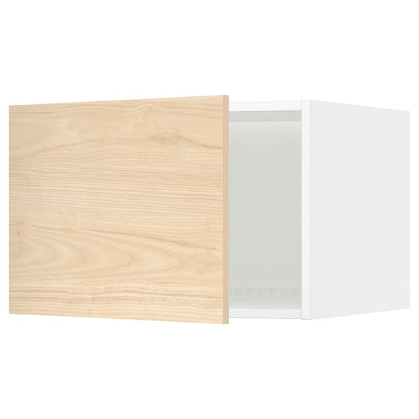 METOD Top cabinet for fridge/freezer, white/Askersund light ash effect, 60x60x40 cm