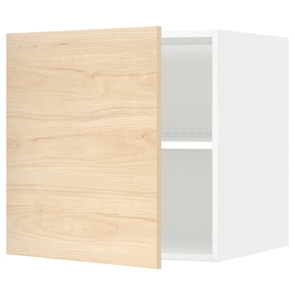 METOD Top cabinet for fridge/freezer, white/Askersund light ash effect, 60x60x60 cm