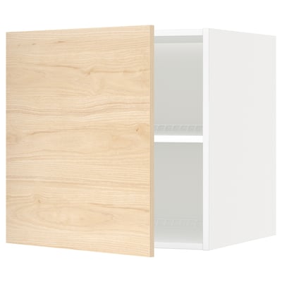 METOD Top cabinet for fridge/freezer, white/Askersund light ash effect, 60x60x60 cm