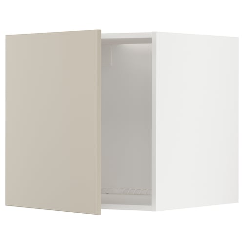 Beige ikea METOD kitchen cabinet, square, smooth design.