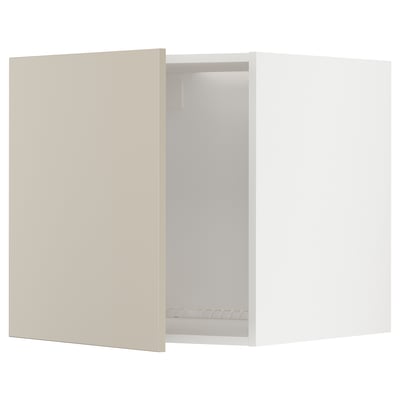 METOD Top cabinet for fridge/freezer, white/Havstorp beige, 60x60x60 cm