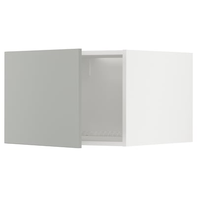 METOD Top cabinet for fridge/freezer, white/Havstorp light grey, 60x60x40 cm