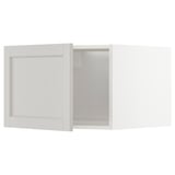 METOD Top cabinet for fridge/freezer, white/Lerhyttan light grey, 60x60x40 cm