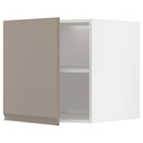 METOD Top cabinet for fridge/freezer, white/Upplöv matt dark beige, 60x60x60 cm