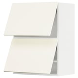 METOD Wall cab horizo 2 doors w push-open, white/Vallstena white, 60x37x80 cm