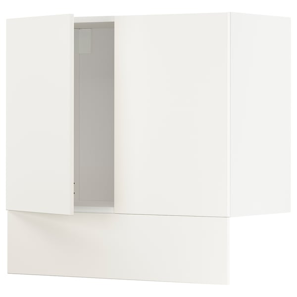 METOD Wall cab w built-in extractor hood, white/Veddinge white