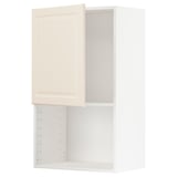 METOD Wall cabinet for microwave oven, white/Bodbyn off-white, 60x37x100 cm