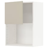 METOD Wall cabinet for microwave oven, white/Havstorp beige, 60x37x80 cm