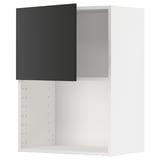 METOD Wall cabinet for microwave oven, white/Nickebo matt anthracite, 60x37x80 cm