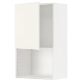 METOD Wall cabinet for microwave oven, white/Vallstena white, 60x37x100 cm