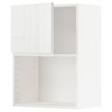METOD Wall cabinet for microwave oven, white/Voxtorp high-gloss/white, 60x37x80 cm