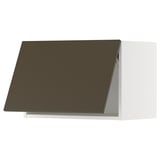 METOD Wall cabinet horizontal w push-open, white/Havstorp brown-beige, 60x37x40 cm