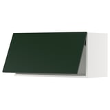 METOD Wall cabinet horizontal w push-open, white/Havstorp deep green, 80x37x40 cm