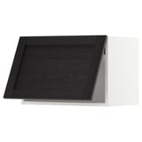 METOD Wall cabinet horizontal w push-open, white/Lerhyttan black stained, 60x37x40 cm