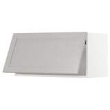 METOD Wall cabinet horizontal w push-open, white/Lerhyttan light grey, 80x37x40 cm