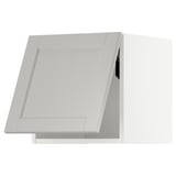 METOD Wall cabinet horizontal w push-open, white/Lerhyttan light grey, 40x37x40 cm