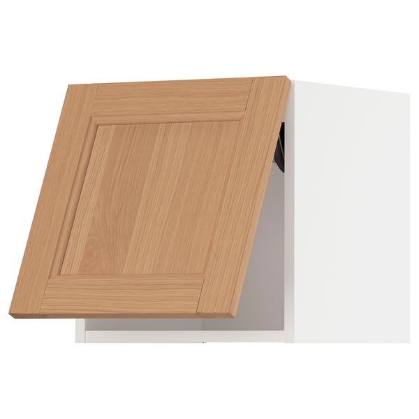 METOD Wall cabinet horizontal w push-open, white/Vedhamn oak, 40x37x40 cm