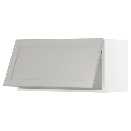 White rectangular kitchen cabinet with bevelled edges.