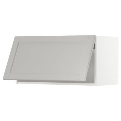 White rectangular kitchen cabinet with bevelled edges.