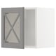 METOD Wall cabinet w glass door/crossbar., white/Bodbyn grey, 40x37x40 cm