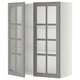 METOD Wall cabinet w shelves/2 glass drs, white/Bodbyn grey, 80x37x100 cm