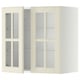 METOD Wall cabinet w shelves/2 glass drs, white/Bodbyn off-white, 60x37x60 cm