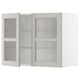 METOD Wall cabinet w shelves/2 glass drs, white/Lerhyttan light grey, 80x37x60 cm