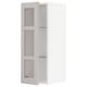 METOD Wall cabinet w shelves/glass door, white/Lerhyttan light grey, 30x37x80 cm