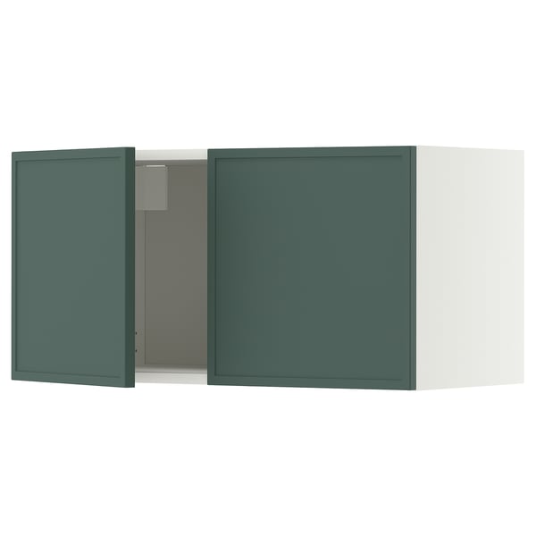 METOD Wall cabinet with 2 doors, white/Aspudden dark grey-green, 80x37x40 cm